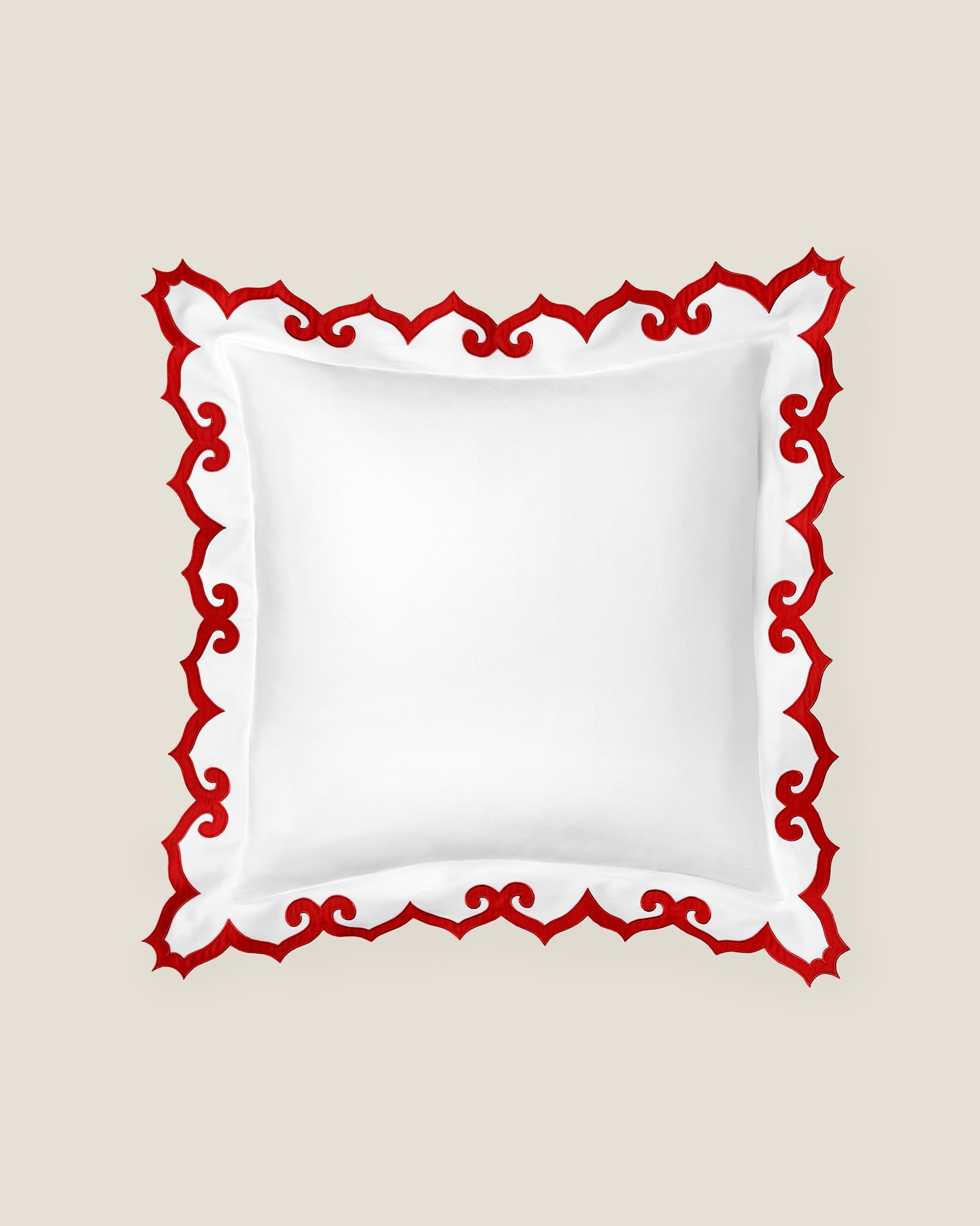 Marrakesh white/scarlet euro sham