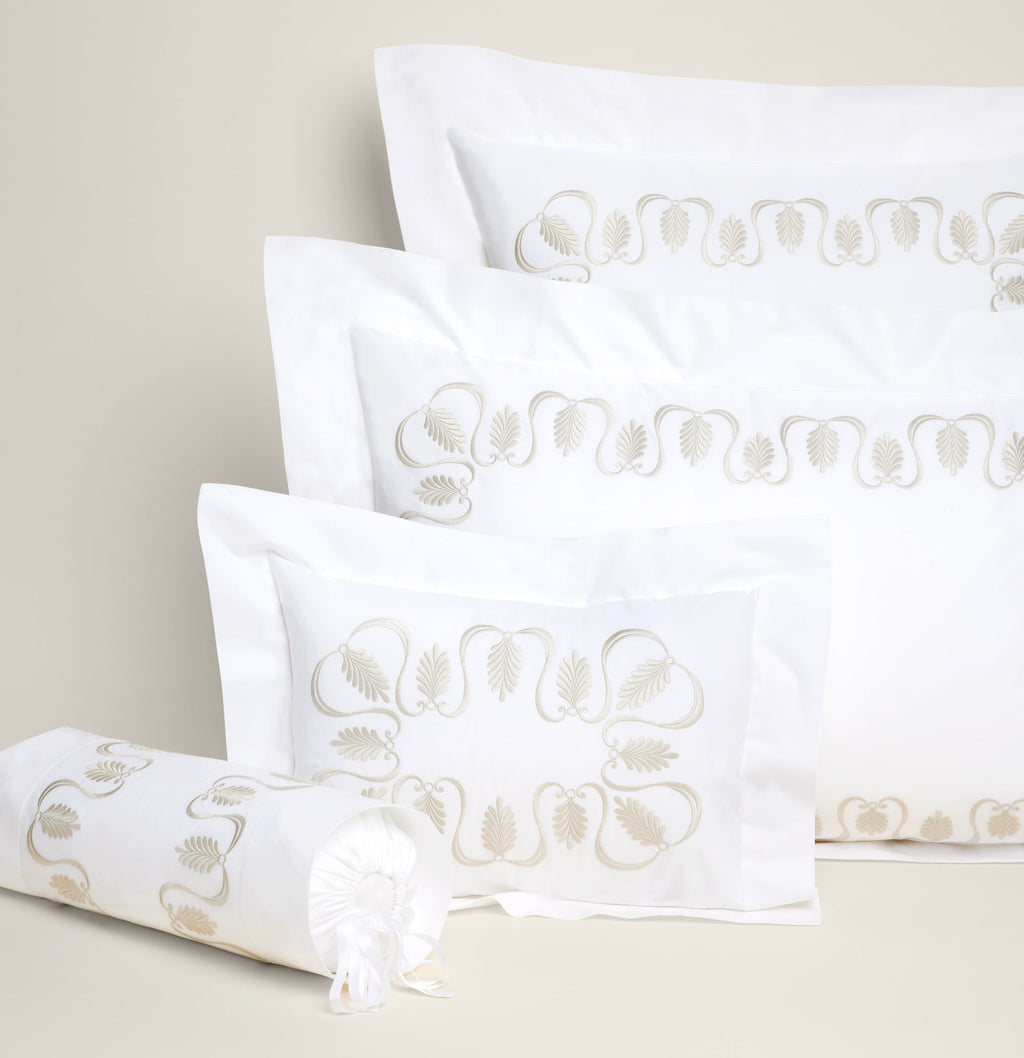 White embroidered pillow shams cheap