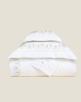 Paolina white/sage duvet cover stack