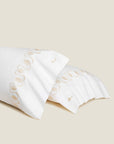 Paolina pillowcase pair white/beige