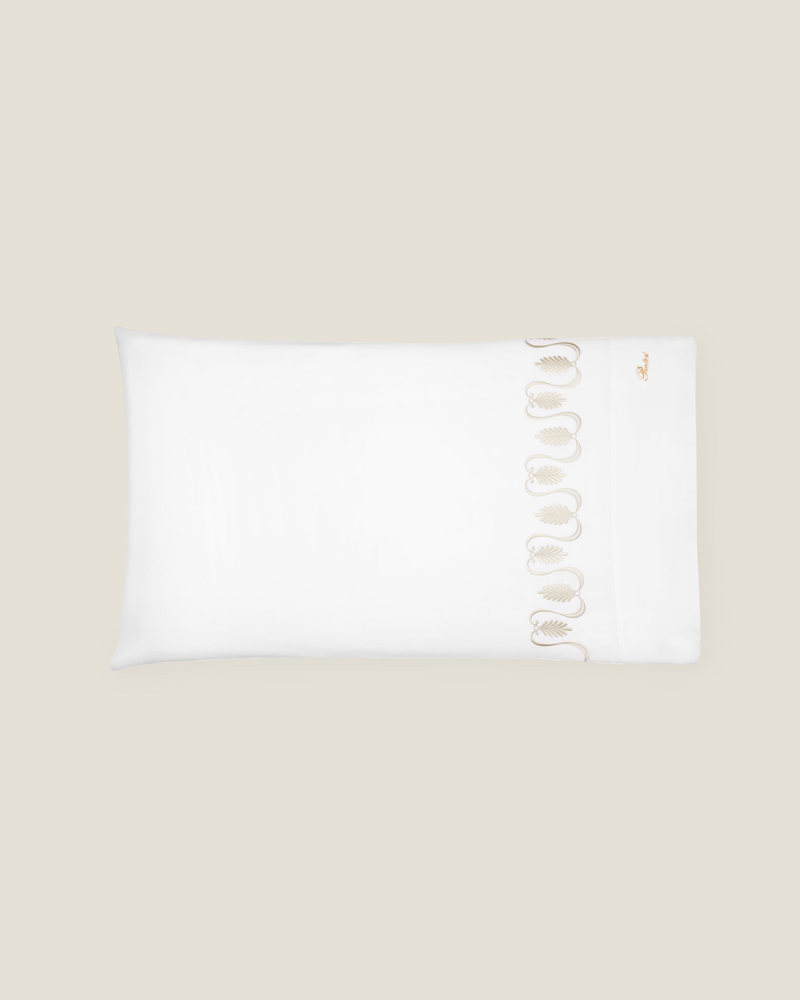 Paolina white/sage pillowcase