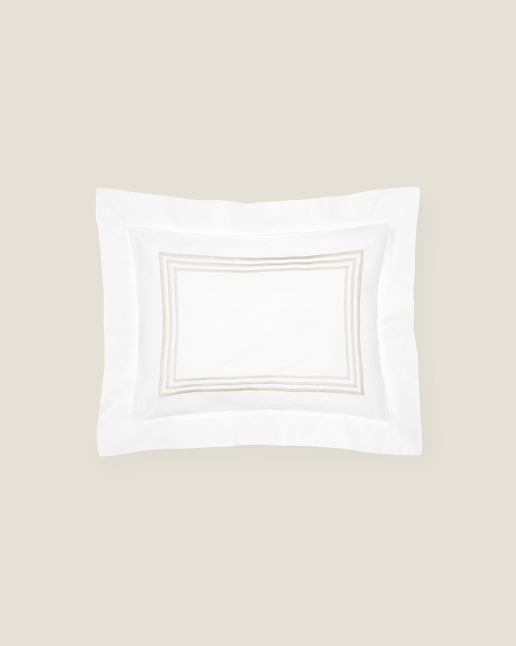 Tre Righe white/sage boudoir sham