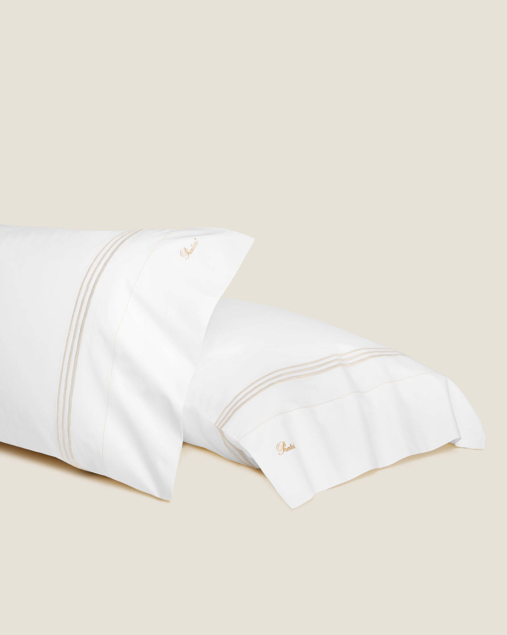 Tre Righe Pillowcase pair white/sage