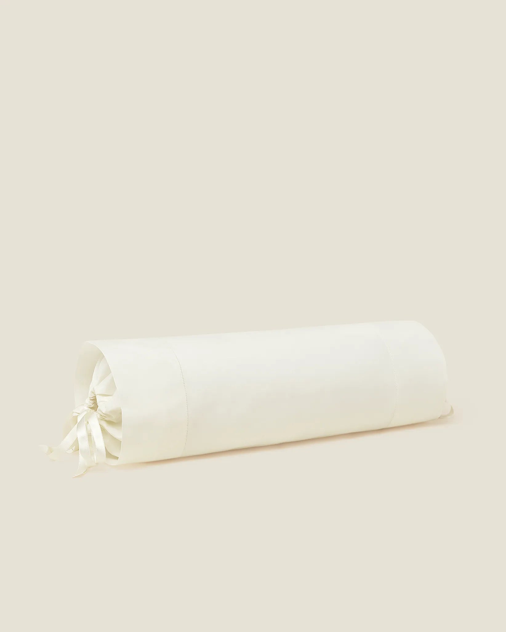 Angel Luxe Ivory neckroll sham side angle