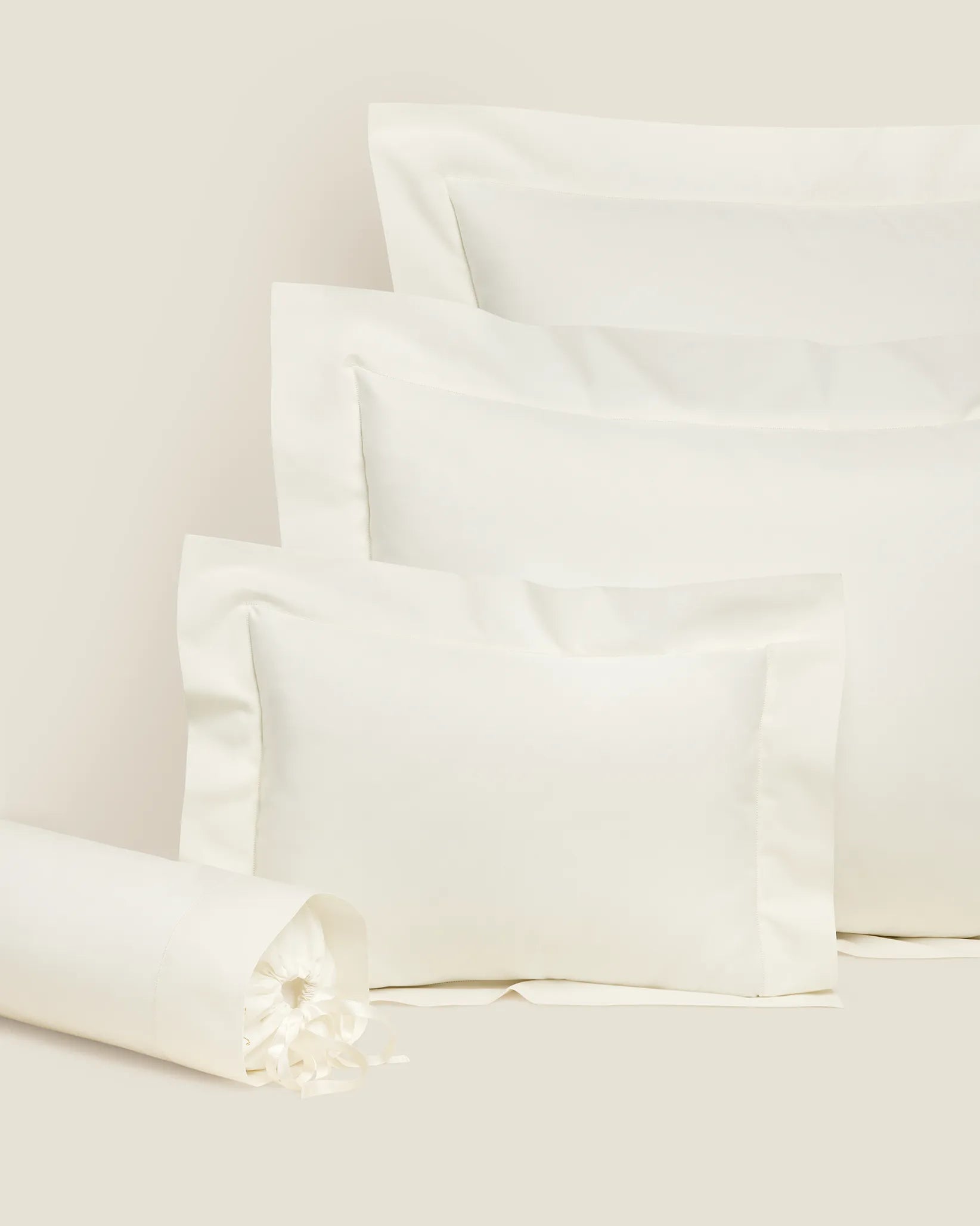 Angel Luxe Ivory queen, standard, boudoir and neckroll sham