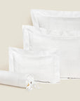 Impero Jacquard white standard, euro, boudoir and neckroll sham 