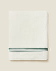 Tre Righe Ivory/Emerald Bath Sheet folded