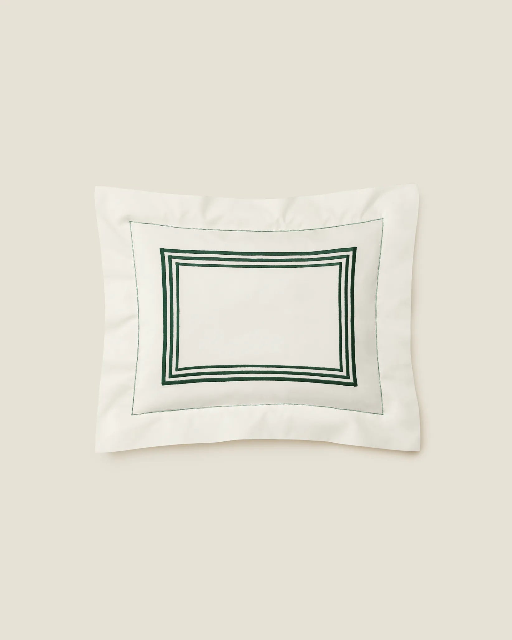 Tre Righe Ivory ivory/emerald boudior sham