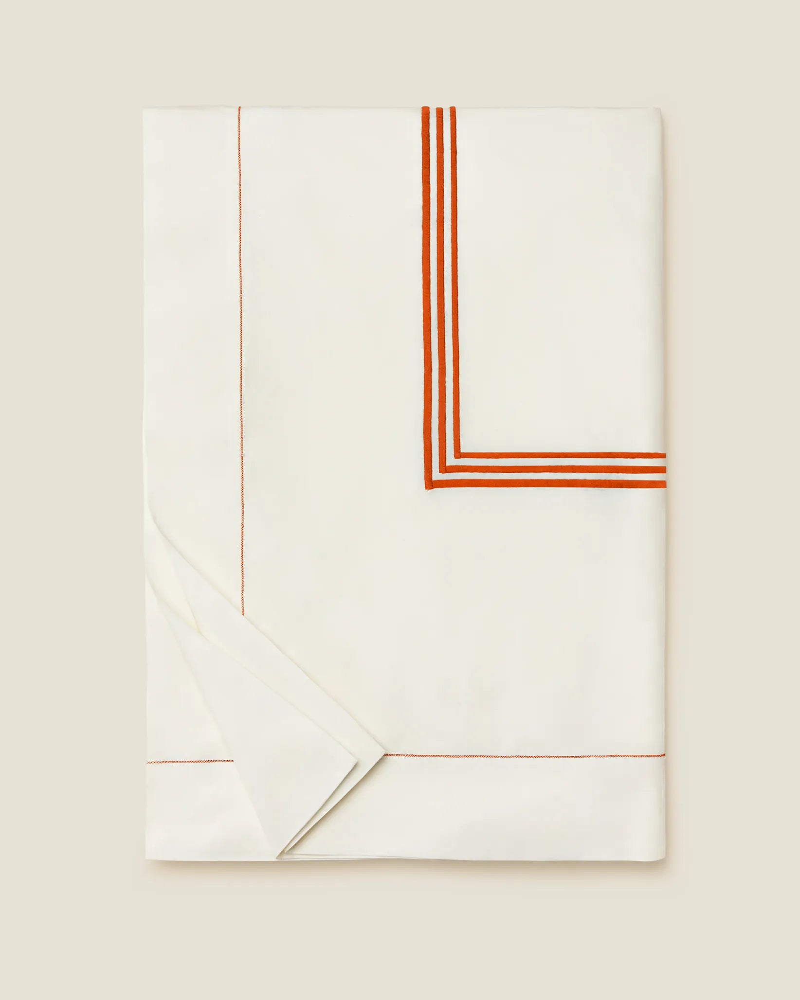 Tre Righe Ivory/orange duvet cover folded