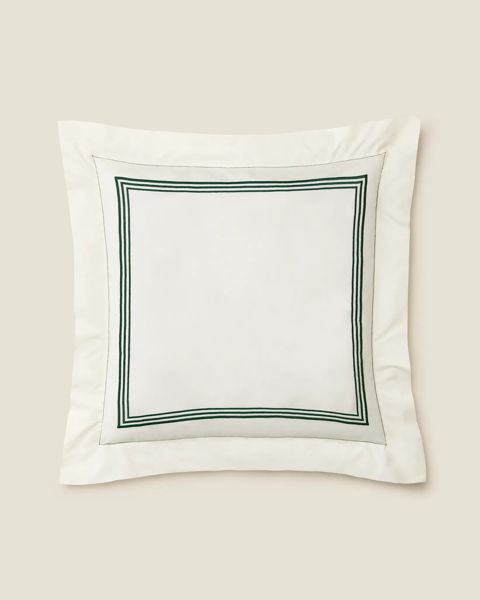 Tre Righe Ivory ivory/emerald euro sham