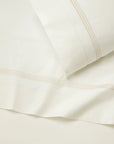 Tre Righe Ivory/orange flat sheet and pillowcase
