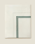 Tre Righe Ivory/emerald flat sheet folded