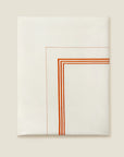 Tre Righe Ivory/orange flat sheet folded