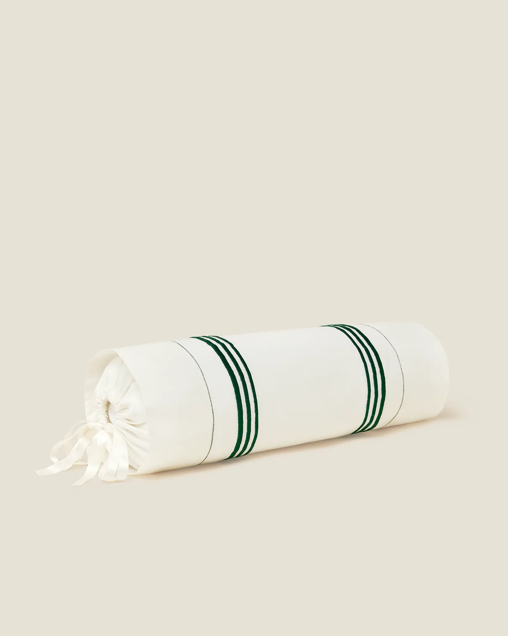 Tre Righe Ivory/emerald neckroll sham 