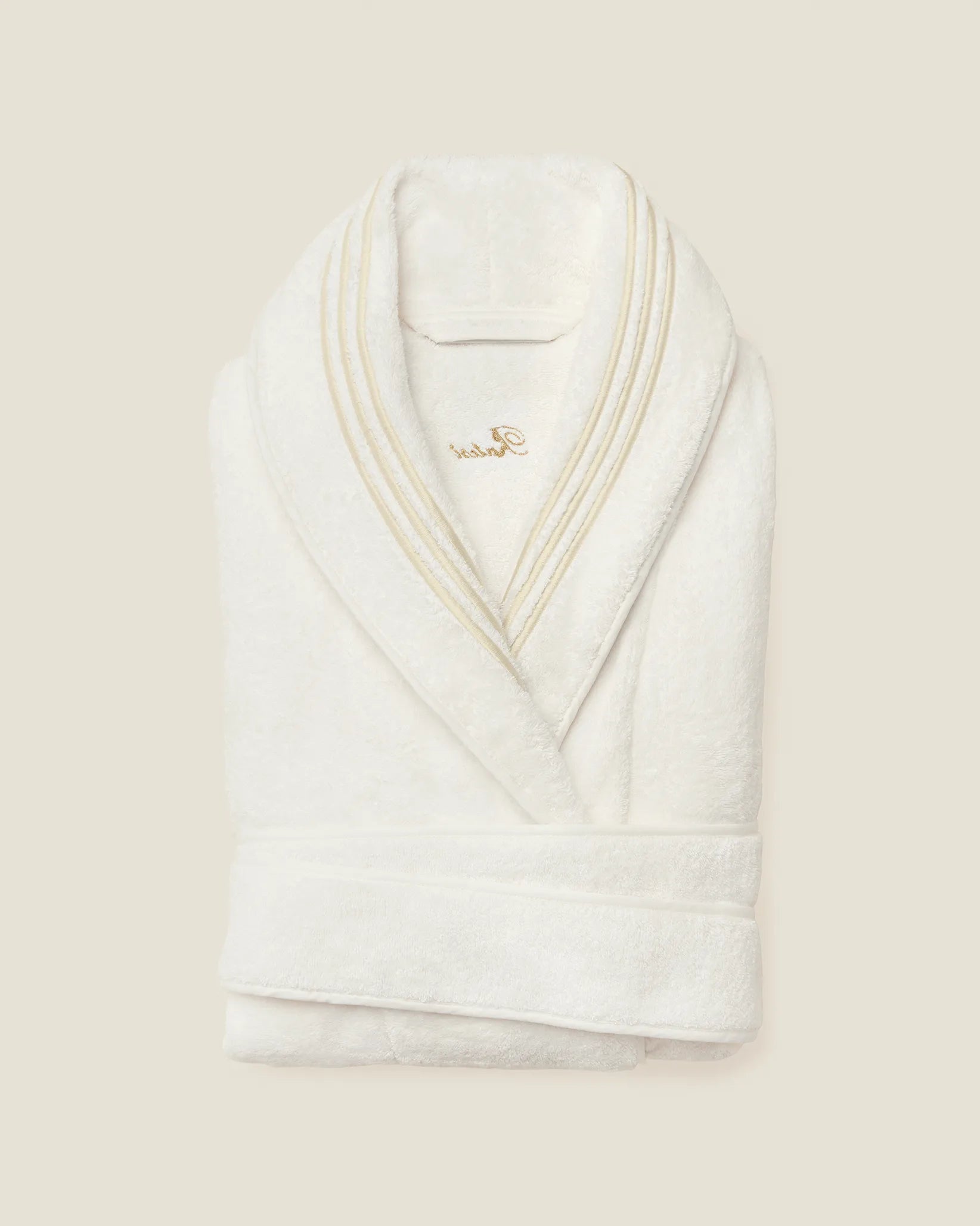 Tre Righe Ivory/beige bathrobe folded