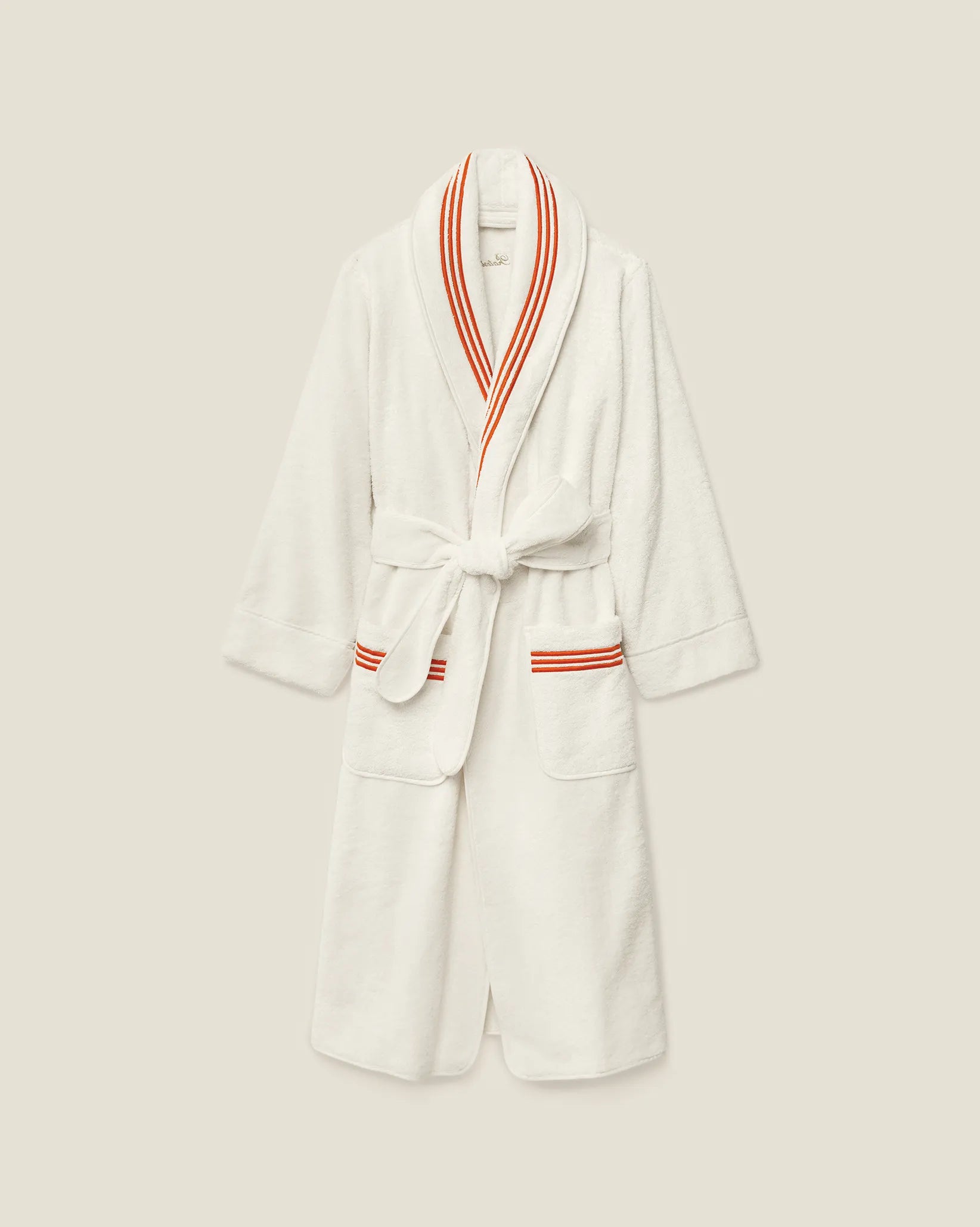 Tre Righe Ivory/Orange bathrobe