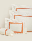 Tre Righe Ivory/Orange queen, standard boudoir and neckroll sham
