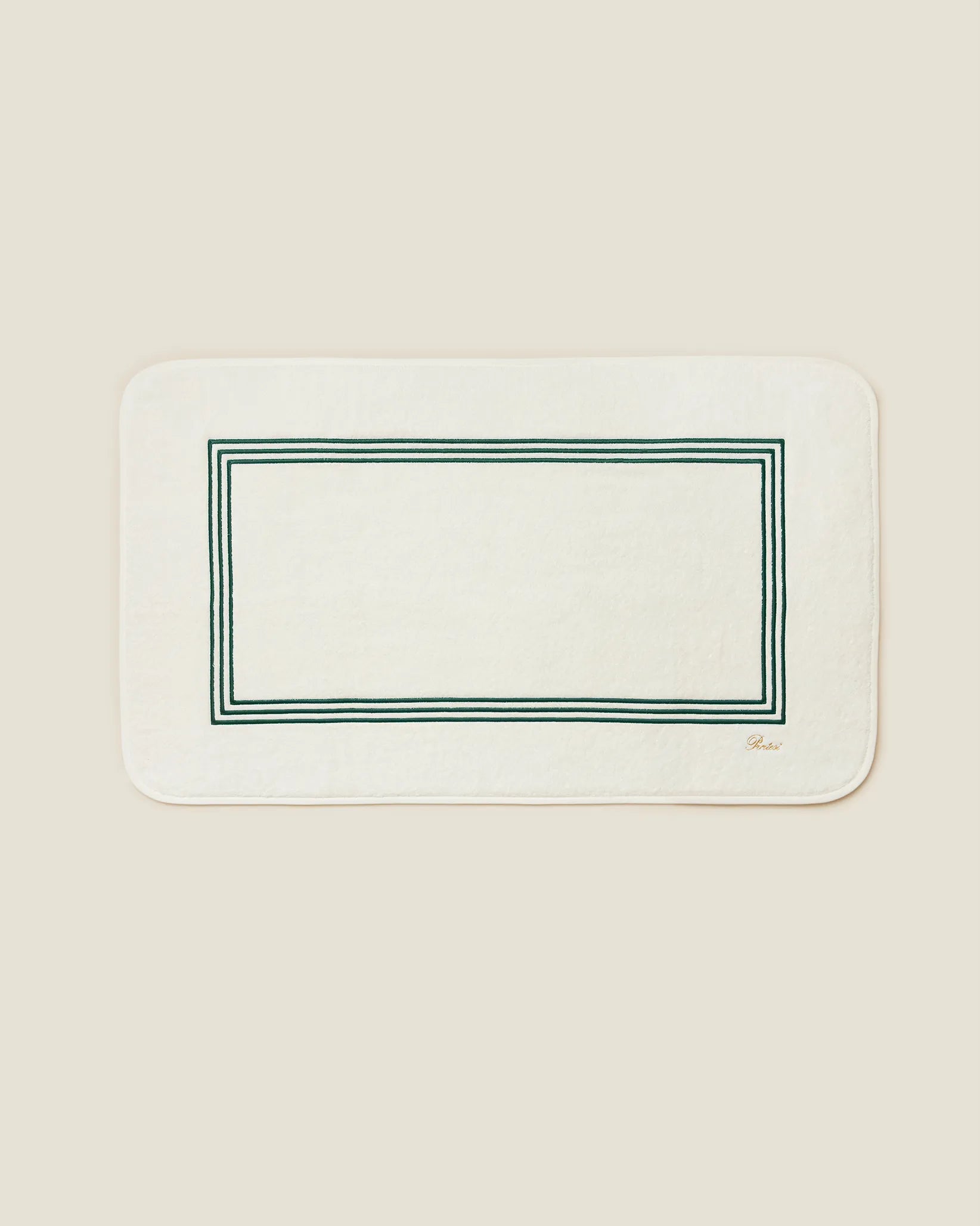 Tre Righe Ivory/emerald tub mat