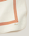 Tre Righe Ivory/orange tub mat corner details