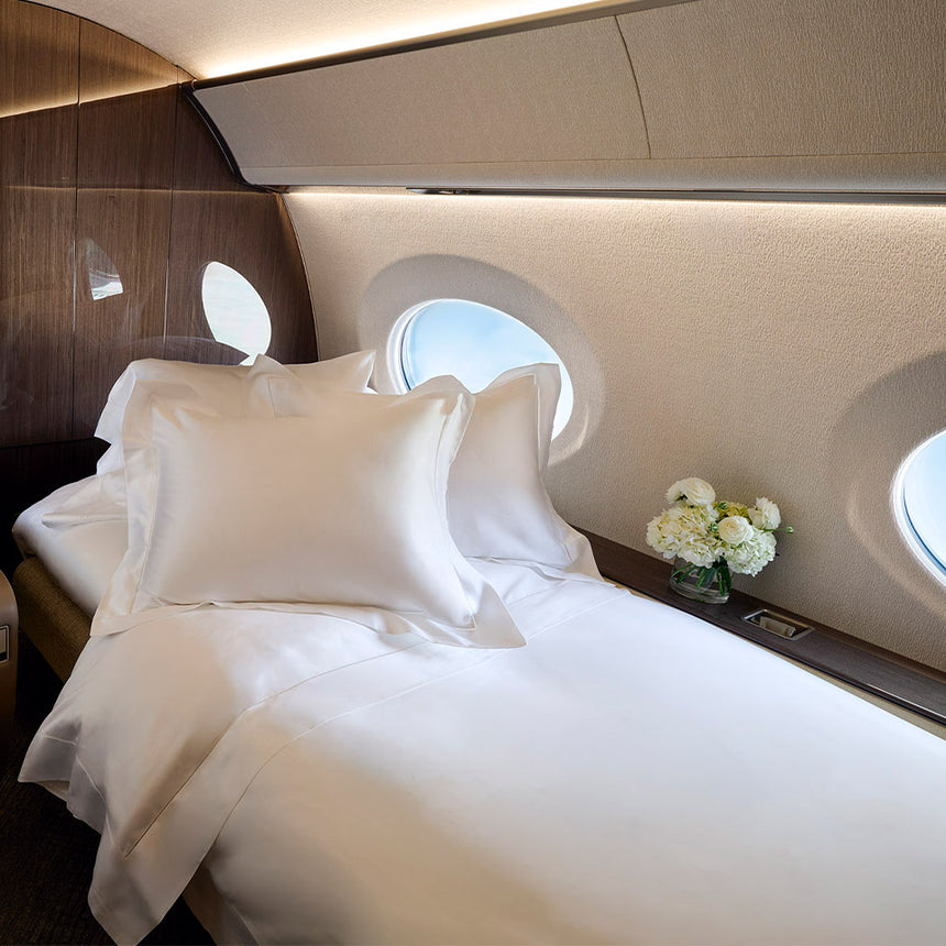 Pratesi bedding on private jet