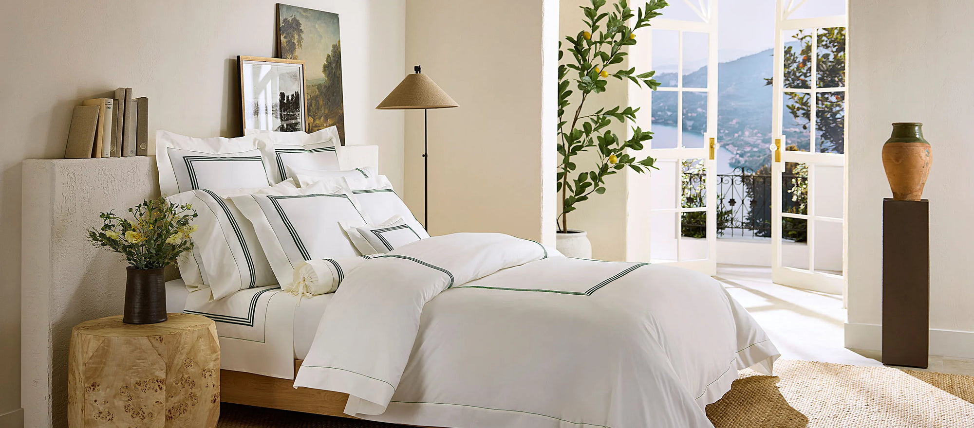 Tre Righe Ivory/Emerald Bed