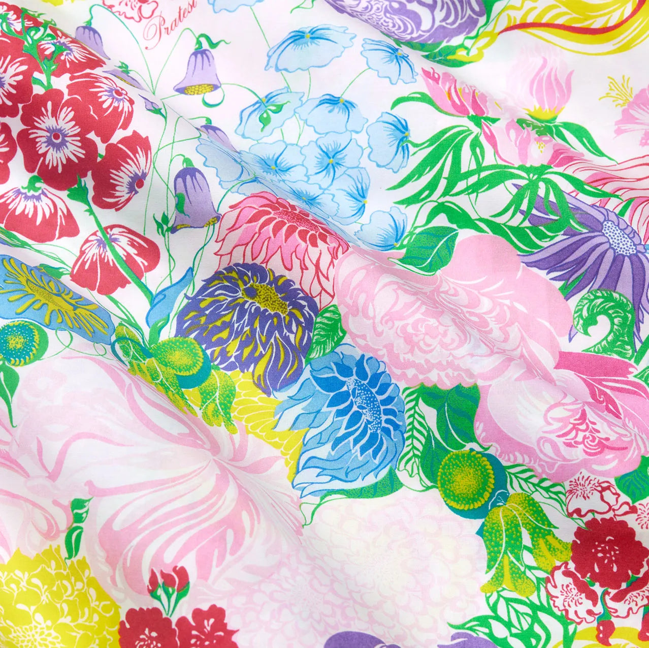 Millefiori bed linens close up details and texture