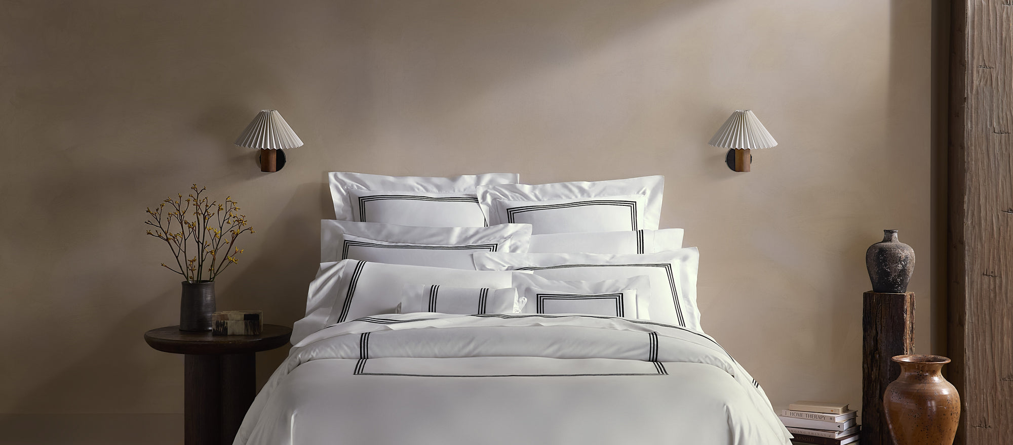 Tre Righe Splendore bed white/black