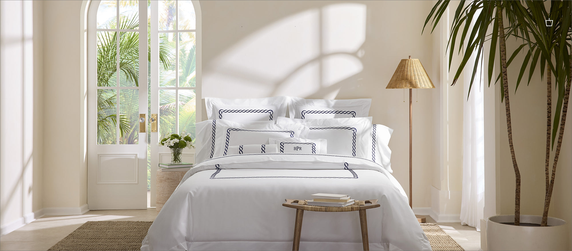 Treccia Moderno bed white/navy