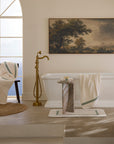 Tre Righe ivory/emerald bath linens bathroom