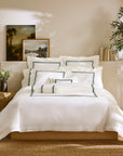 Tre Righe Ivory/emerald full bed