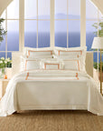 Tre Righe ivory/orange fully made bed