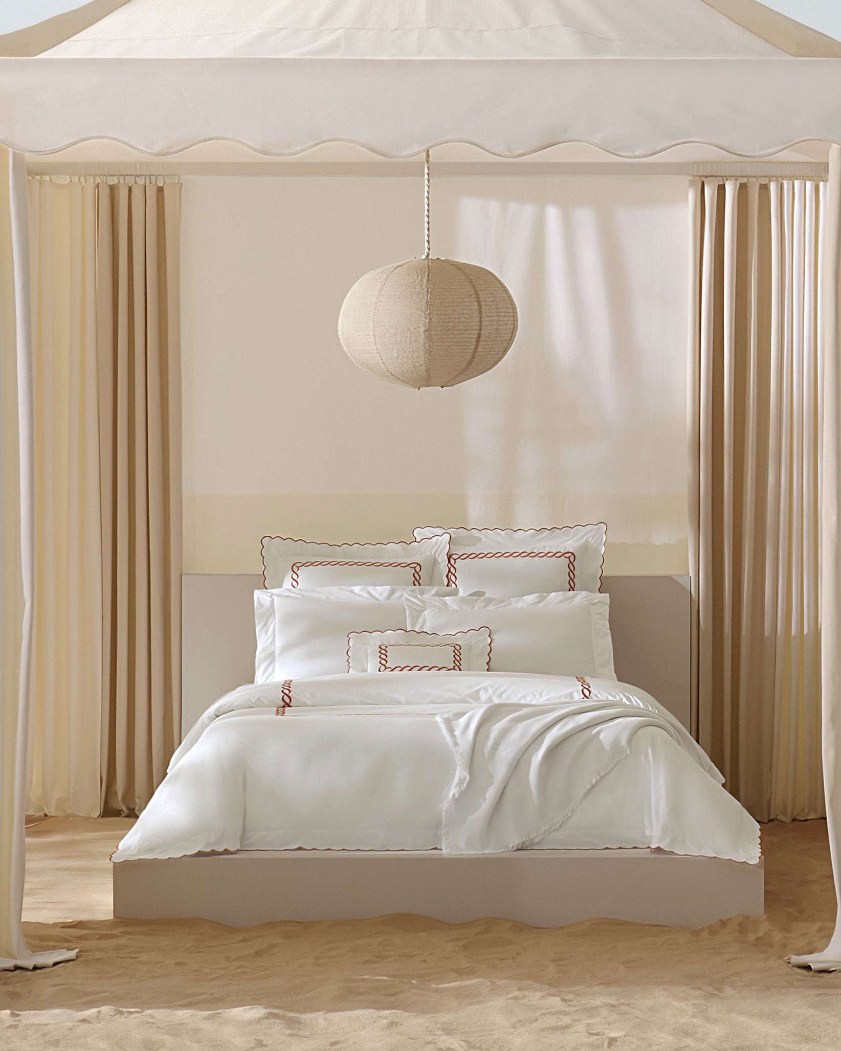Treccia bed white/orange 