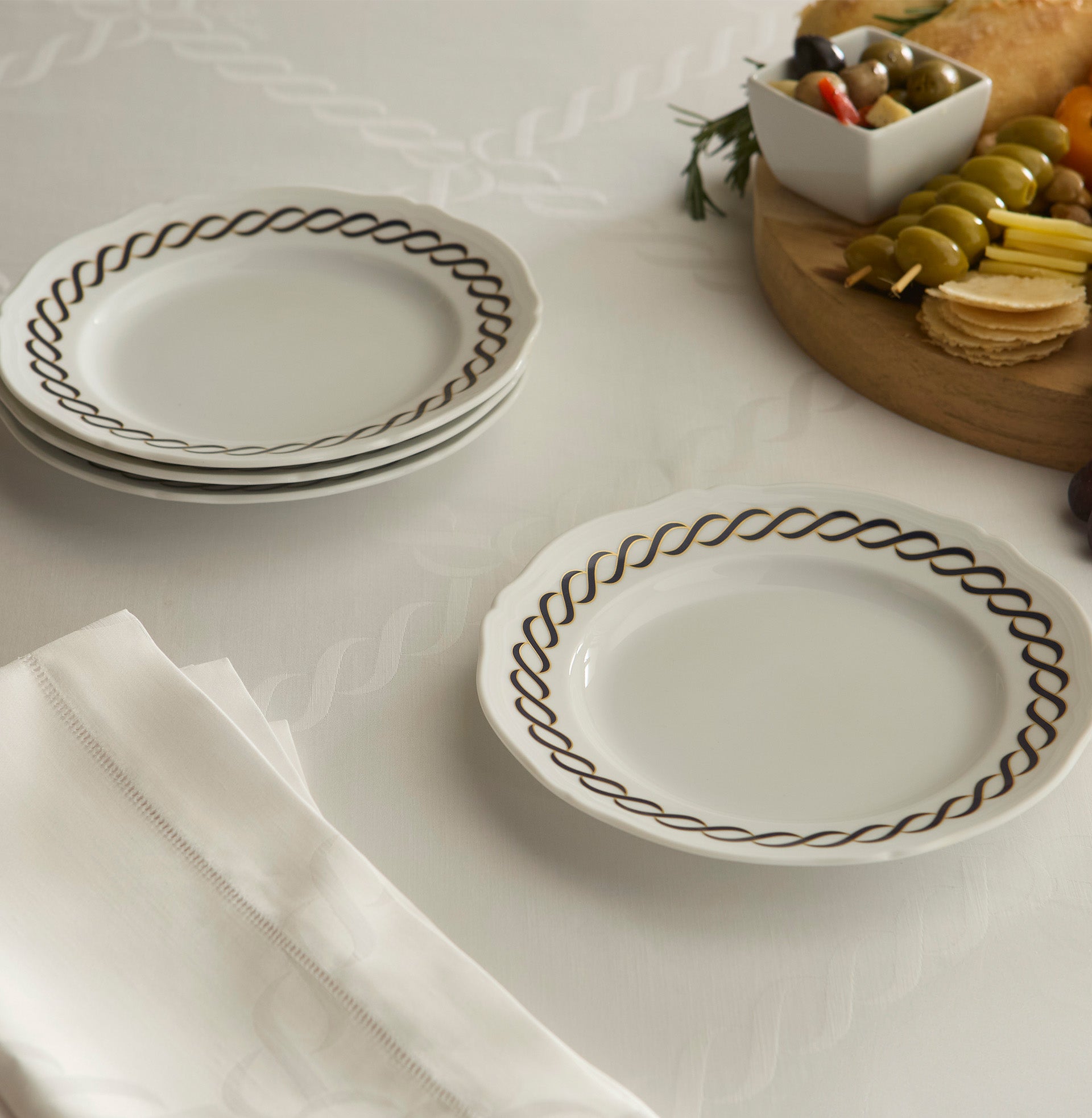 Treccia Dessert Plates - Porcelain Plate Set | Pratesi x Ginori1735