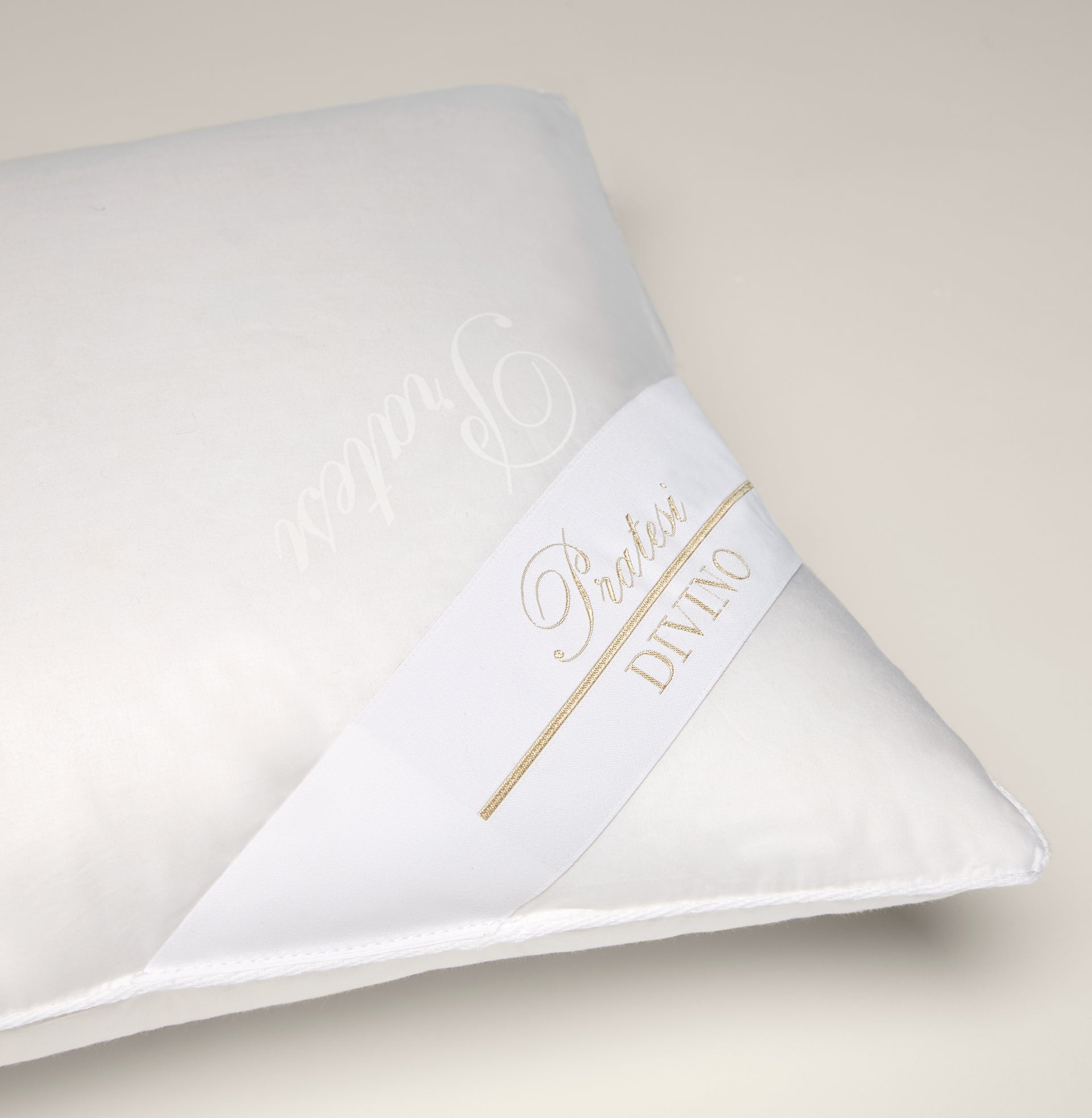 close up shot of down pillow