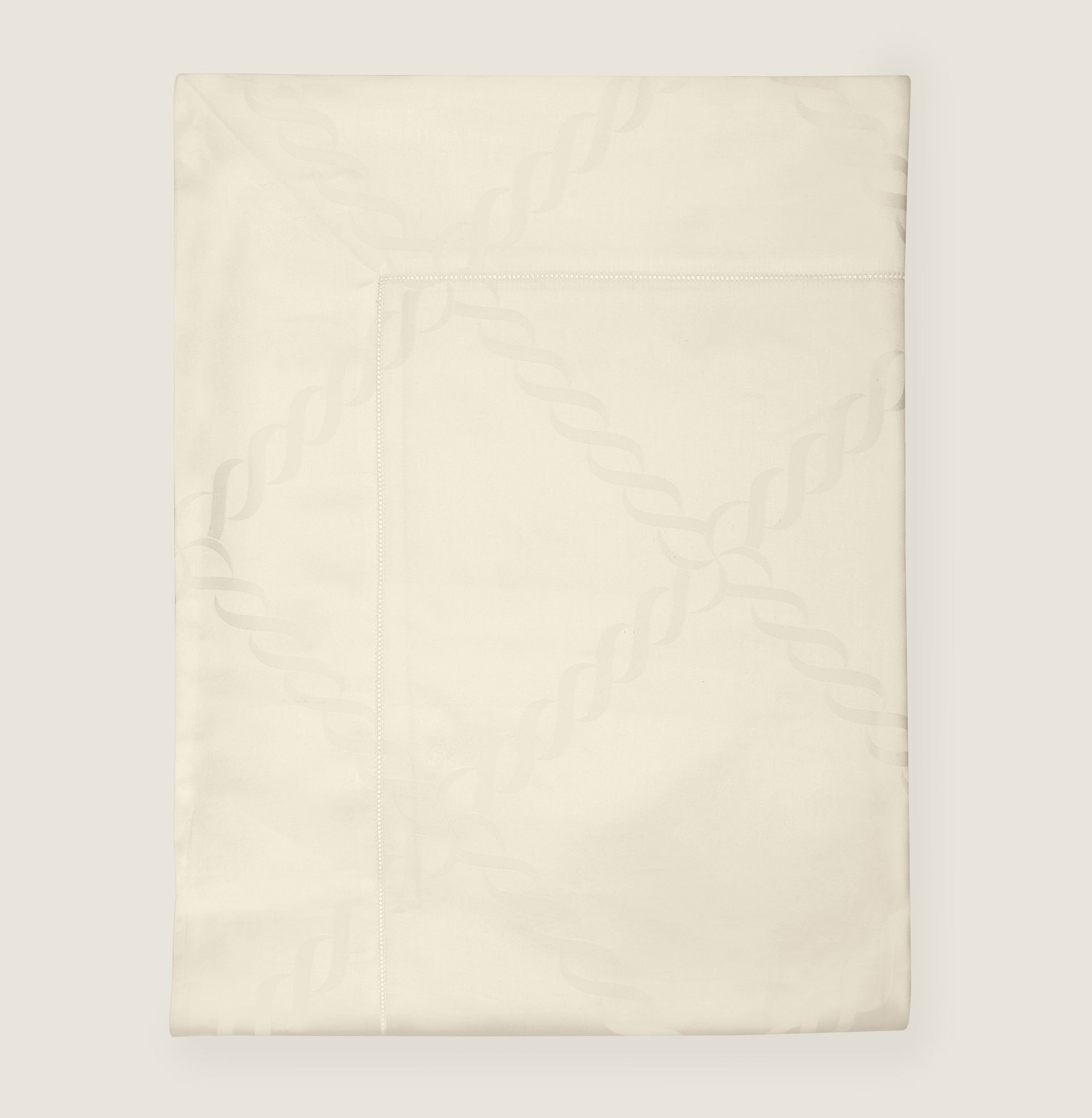 Beige Ori Treccia flat sheet folded