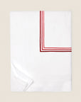 Tre Righe Ombre duvet cover folded in white/scarlet
