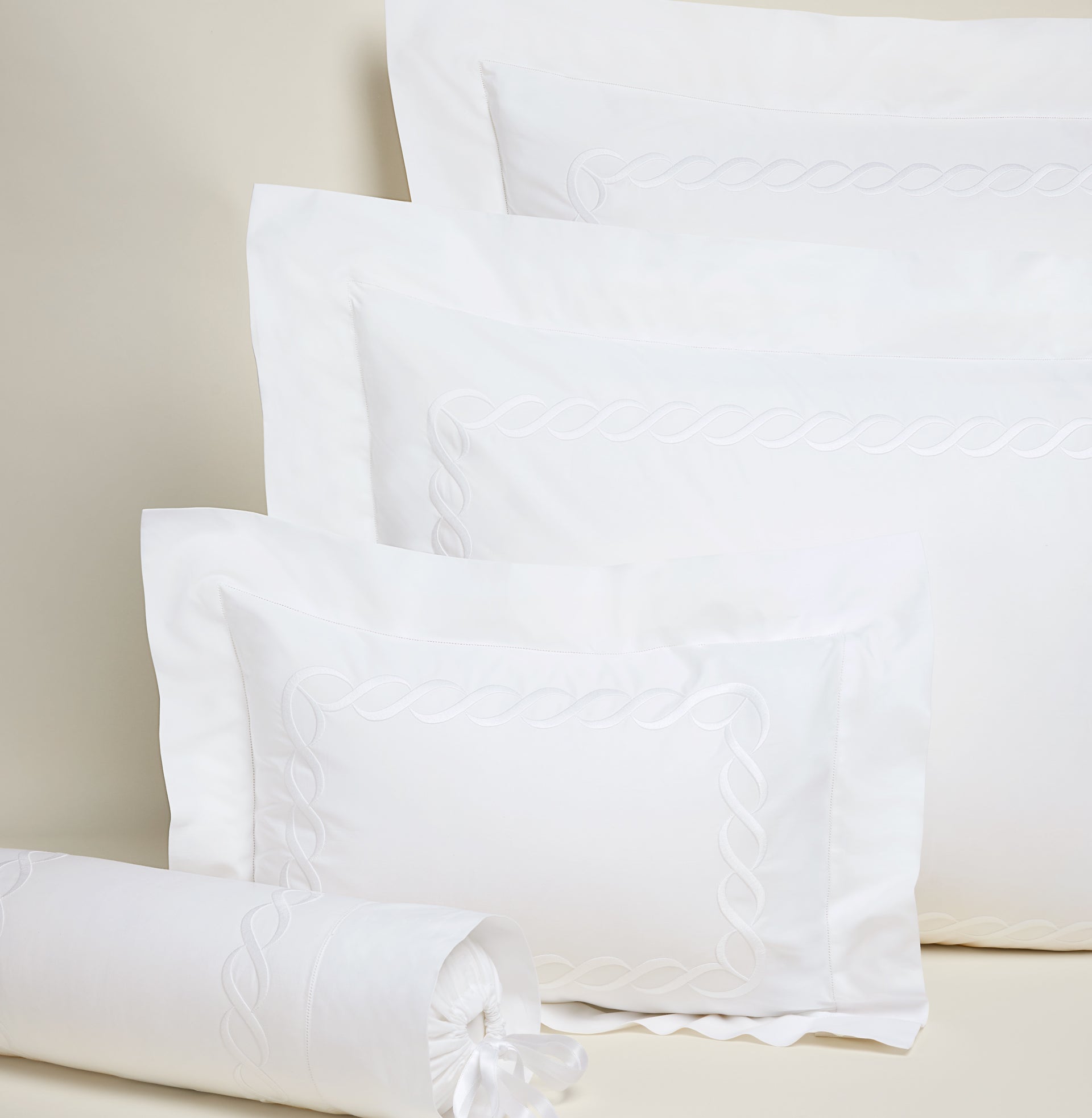 White/white queen, standard, boudoir and neckroll shams