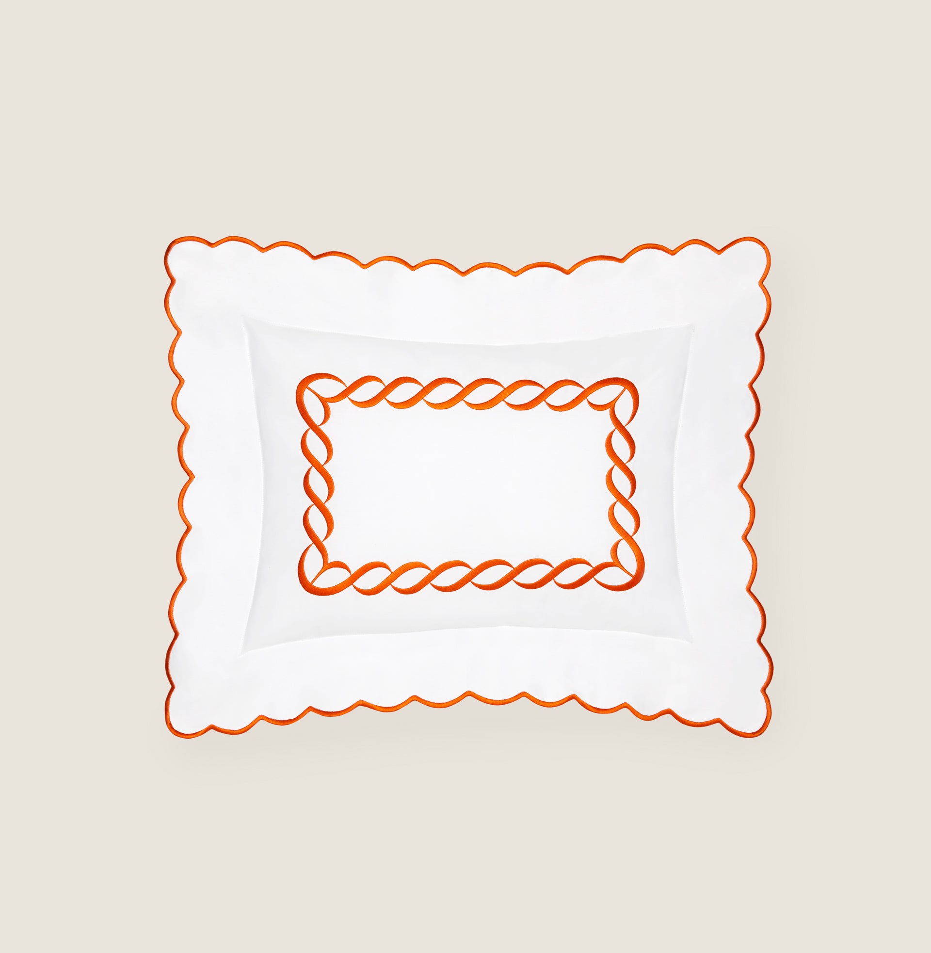 Treccia white/orange boudoir sham