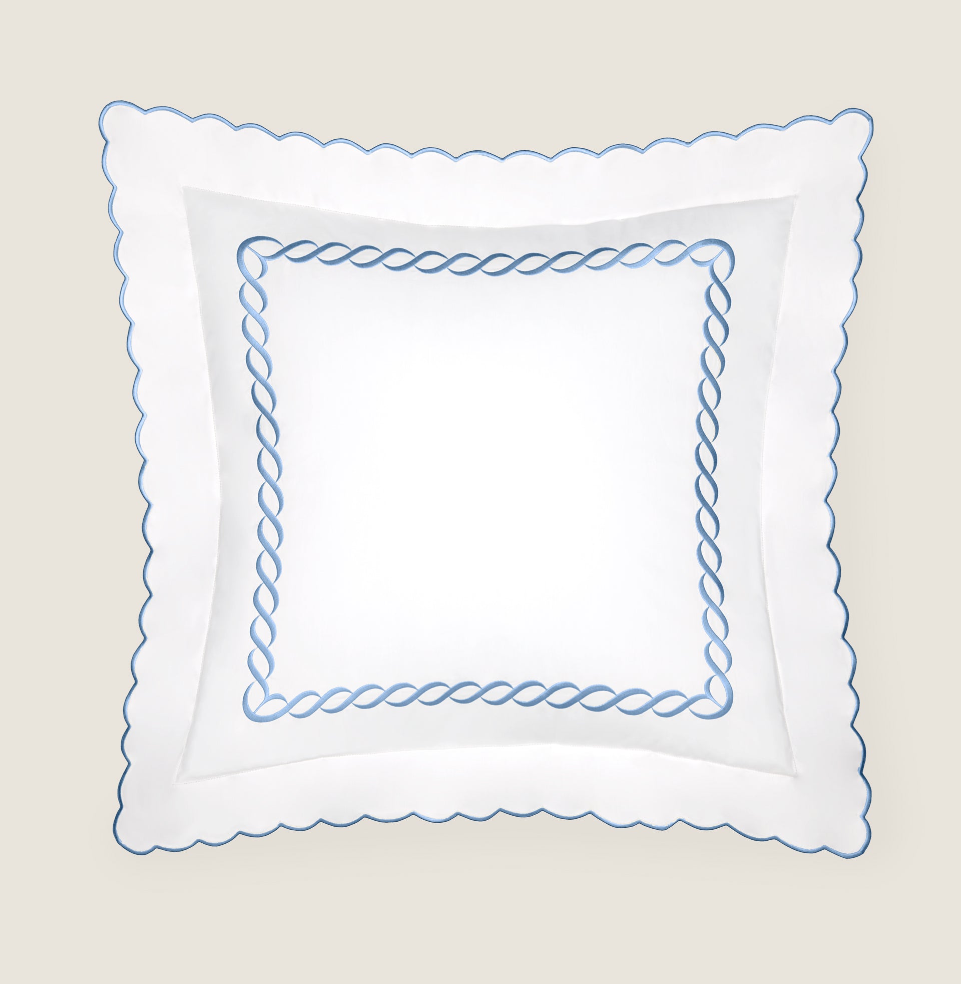Treccia white/medium blue euro sham