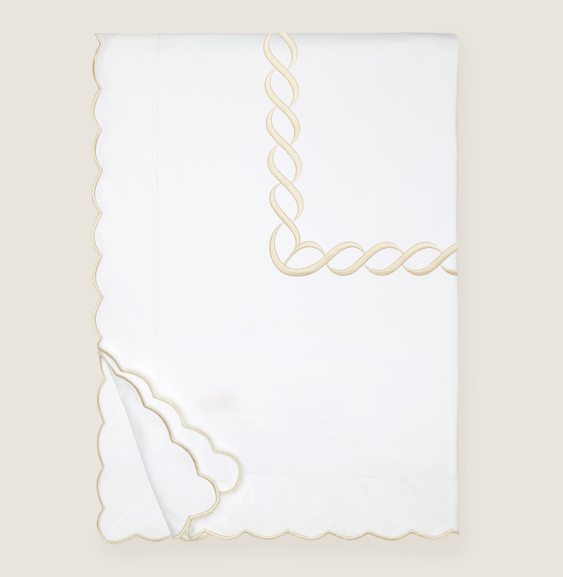 Treccia duvet cover white/beige folded