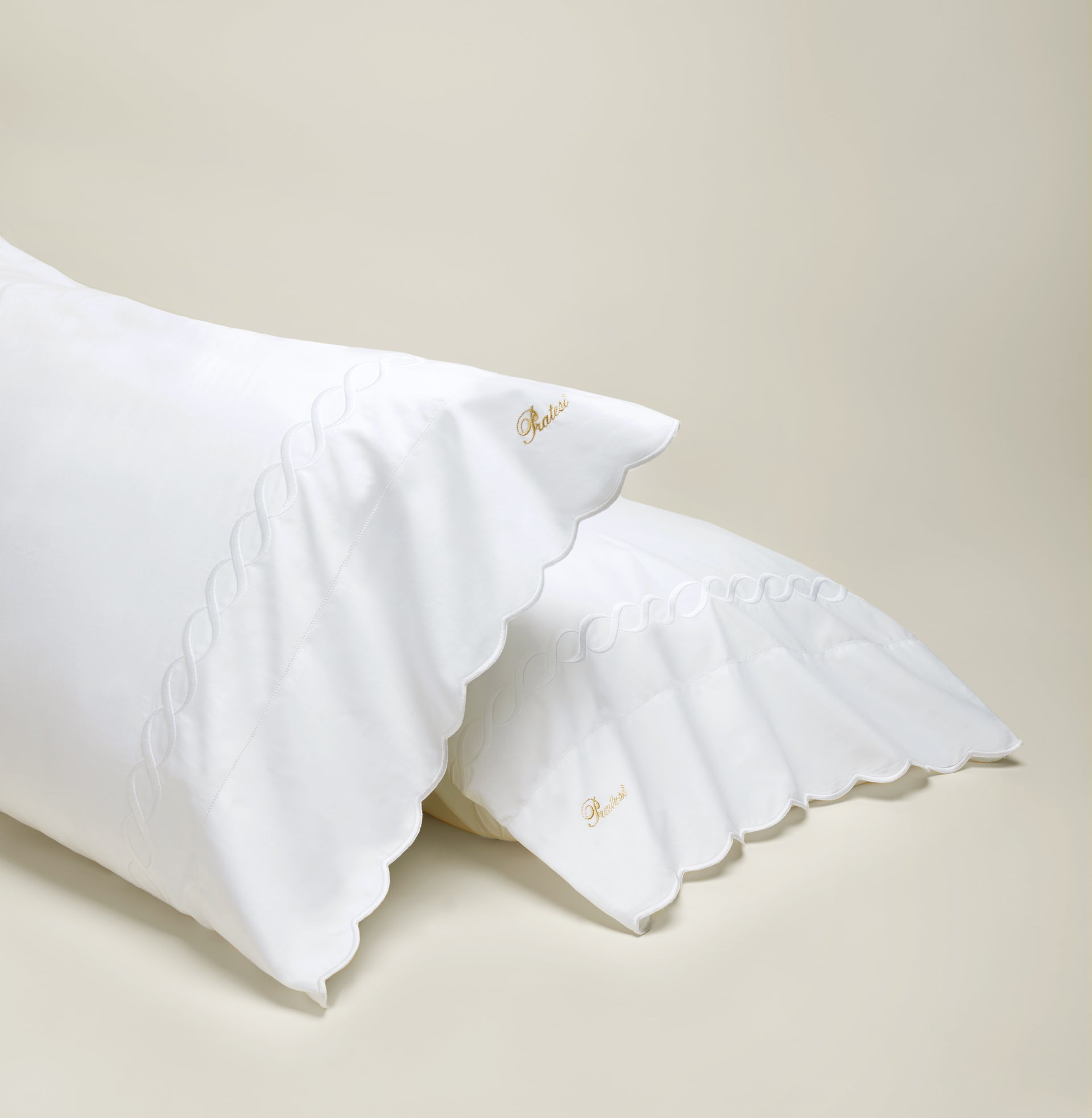 Treccia white/white pillowcase pair